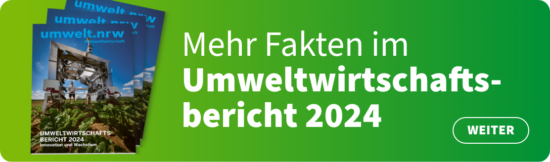 Banner mit der Beschriftung: Mehr Fakten im Umweltwirtschaftsbericht 2024