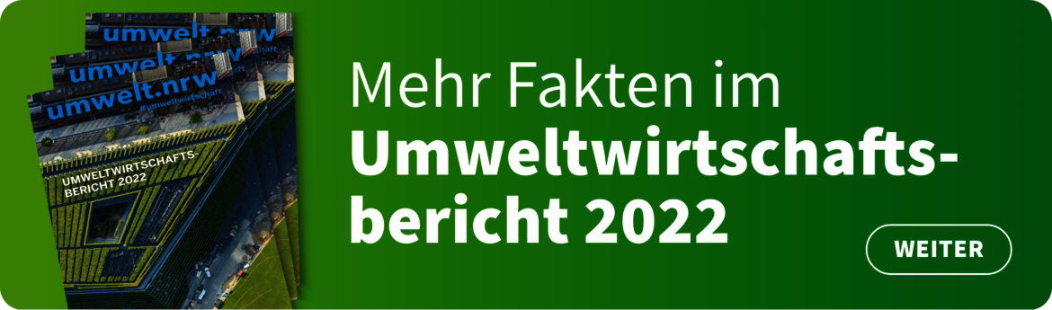 Banner mit der Aufschrift: Mehr Fakten im Umweltwirtschaftsbericht 2022