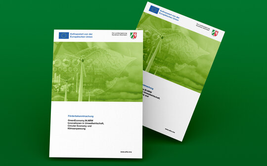 Titelseite des Förderaufrufs GreenEconomy.IN.NRW